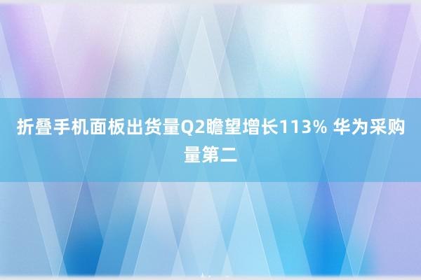 折叠手机面板出货量Q2瞻望增长113% 华为采购量第二